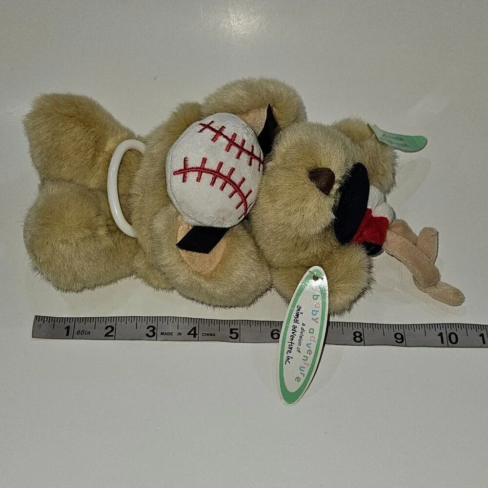 VTG Animal Baby Adventure Teddy Bear Plush Music Take Me Out To Ballgame READ